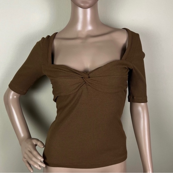 NEW CITIZENS OF HUMANITY BROWN RIBBED TOP - Picture 2 of 8